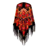 Gypsy bohemian spanish red and black piano shawl
