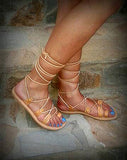 Handmade leather greek roman gladiator sandals