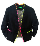 Bohemian pompom neon jacket