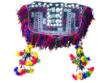 Unique festival turkmen embroidered poncho with tassels