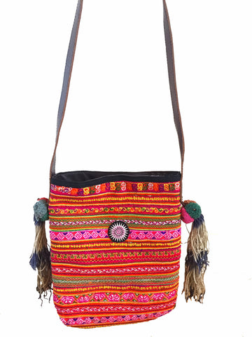 Hmong tribal bag with tassels